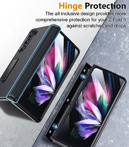 Funda para Samsung Galaxy Z Fold 5 con protector (negra)