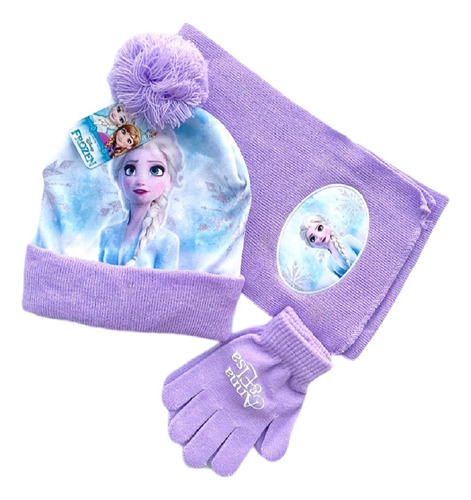 Gorro, Bufanda Y Guantes Frozen Niña Regalo Invierno 