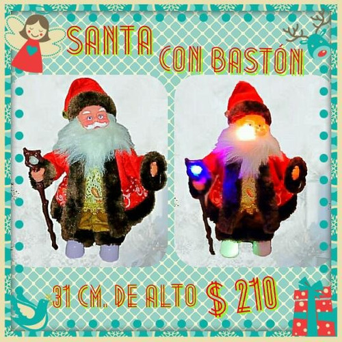 Santa Animado Con Esfera De Luz Para Estas Fechas De Navidad