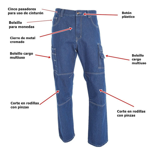 Imagen 5 de 7 de Jeans Cargo Hombre - Ropa De Trabajo