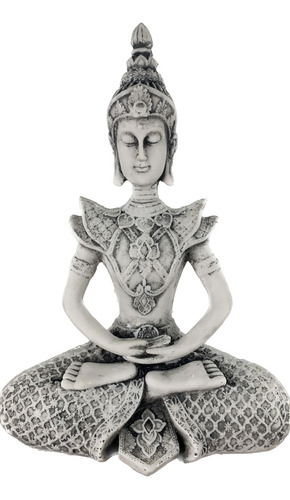 Estátua Indiano Meditando Em Pó De Mármore E Resina 28cm