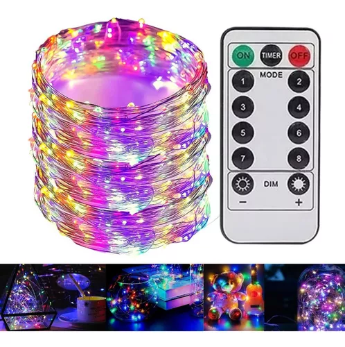 Luces Garland Decorativas Tira Led 10m 100 Led Con Control Color de la luz  RGB