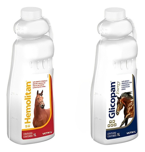 Kit Glicopan Energy y Hemolitan 1L Vetnil Suplemento Vitamínico para Equinos