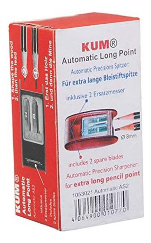 Kum As2, apontador automático de lápis de dois furos com ponta longa