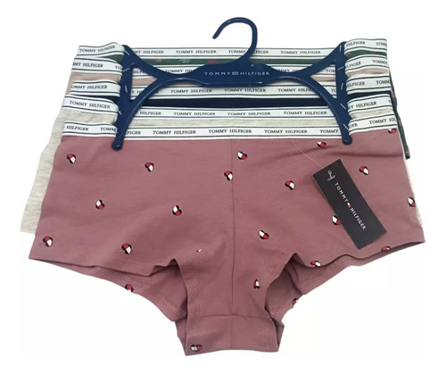 Paquete 5 Boxer Boyshort Tommy Hilfiger Mujer Originales