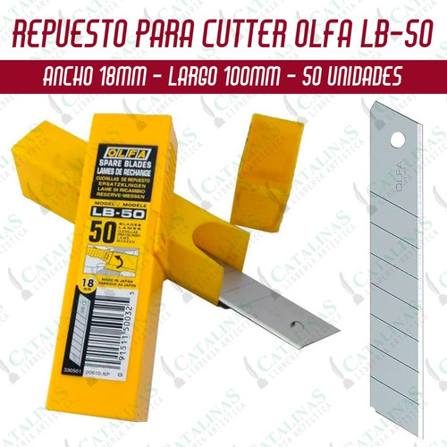 Repuesto Cutter Olfa Lb - 50 /18mm Caja X50hojas Microcentro