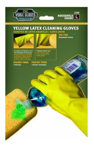 Guantes De Limpieza De Látex De Látex Para El Hogar Amarillo