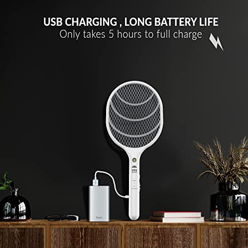 Wbm Smart Bug Zapper, Raqueta Eléctrica Recargable Mos...
