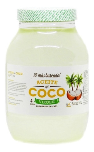 Pack X2 Aceite De Coco Virgen God Bless You X4 Litros