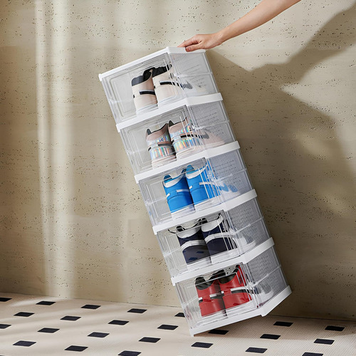 Gudemay Caja De Almacenamiento De Zapatos Con Tapa, Organiza