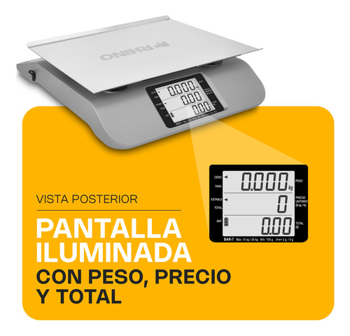Bascula Electrónica Multifunciones Rhino Bar-7 30kg/2g