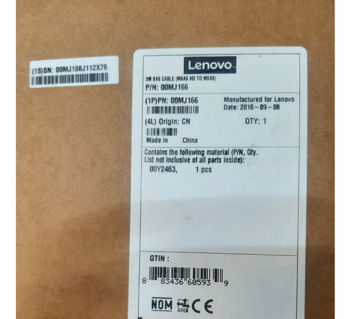 Lenovo 00mj166 - 3m Sas Cable (msas Hd To Msas)