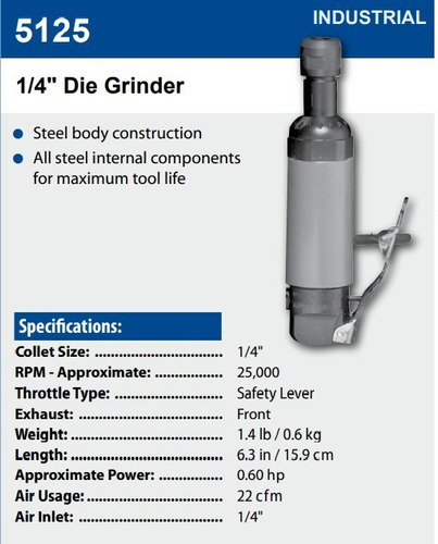 Esmeriladora Neumática De Uso Idustrial  1/4