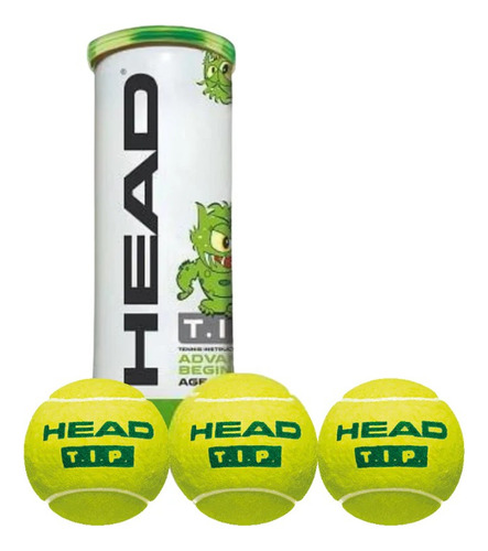 12 Tubos Con 3 Pelotas Head Tip Green#deportifi 