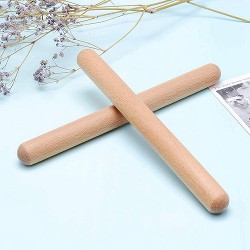 Instrumento De Percusión Musical Clásico Wood Claves, 16 Par