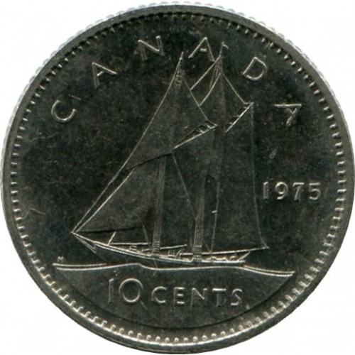 Canadá 10 Cents 1975 - Elizabeth Il - Km#77