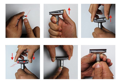 Afeitadora Desmontaje Ajustable Safety Razor , Con 5 Cuchill