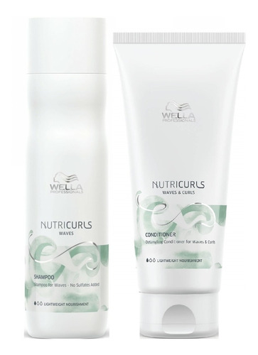 Shampoo Para Ondas 250ml + Acondicionador Wella Nutricurls