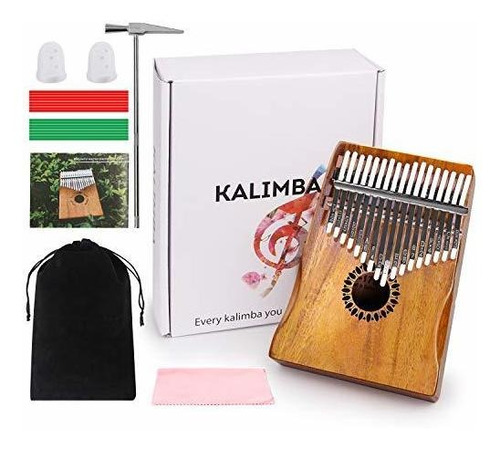 Kalimba Piano Pulgar 17 Teclas, Portátil Mbira Finger Piano