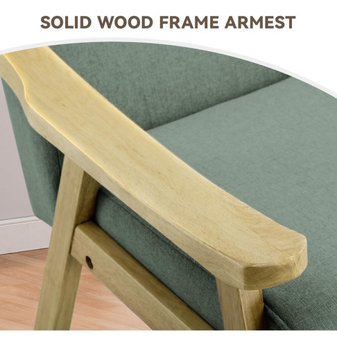 Silla Moderna De Lectura Con Reposabrazos De Madera Maciza