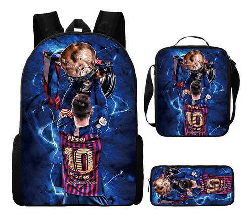 Set De 3 Mochilas Infantiles Cr7 Y Messi Mundial