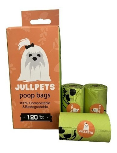 120 Bolsas Compostable Biodegradables Para Mascotas Jullpets