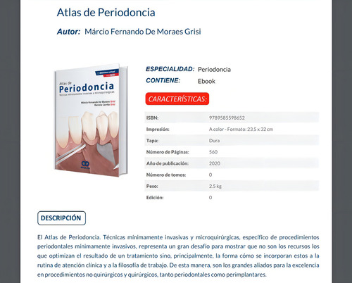 Atlas de Periodoncia Técnicas Mínimamente Invasivas y Microquirúrgicas por Editorial Amolca en Español Tapa Dura 2020 Incluye E-book