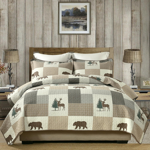 Set De Colcha King Size Perhom - 100% Algodón Ligero Con