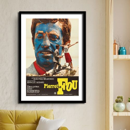 Cuadro Pierrot Le Fou Jean Luc Godard Peliculas Posters Cine