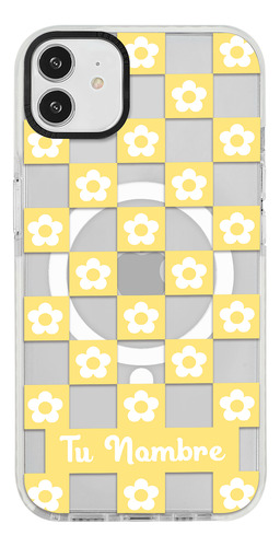 Funda Para iPhone Magsafe Para Mujer Nombre Flores Cuadros
