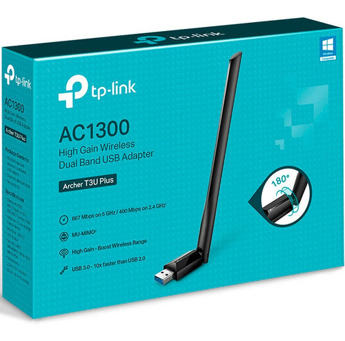 Adaptador Usb Tp-link Archer T3u Plus Wifi Dualband Ac1300