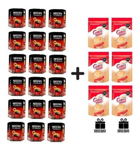 Pack 18 Cafe Nescafe Clasico Tipo Soluble Con 50 Sobres 2grs