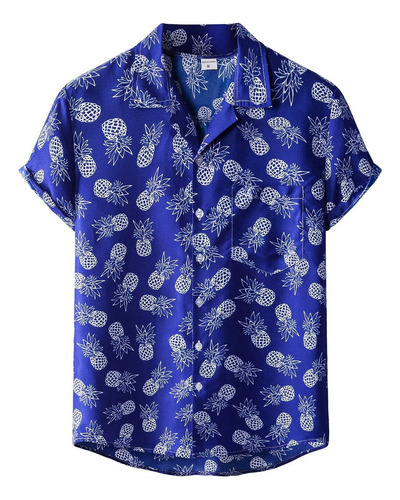 Ss Estampado Para Hombre Hawaiana Polera Étnica Manga Corta