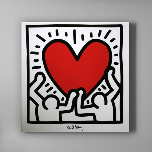 Cuadros Arte Moderno Keith Haring Corazon Heart 25x25