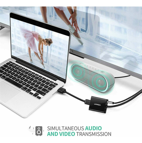 Adaptador De Video Ugreen De Hdmi Hembra A Vga Macho + Audio