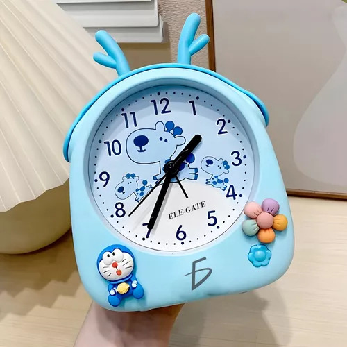Reloj Despertador Analogo Dibujo Animado Infantil Silencioso Ele-Gate HOG.257
