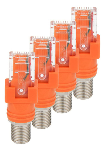Convertidor Rf F Hembra A Rj45 Macho, Paquete De 4 Unidades
