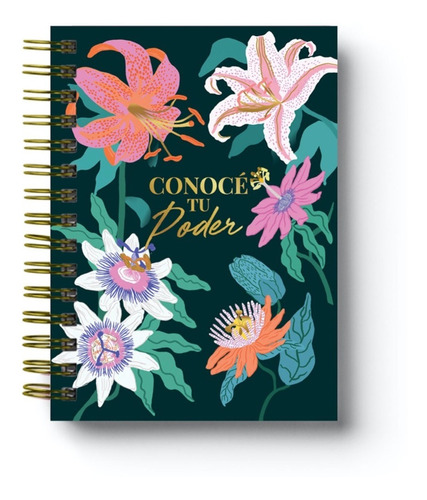 Cuaderno Agenda Floreado A5 Tapa Dura Y Anillado Zamibia