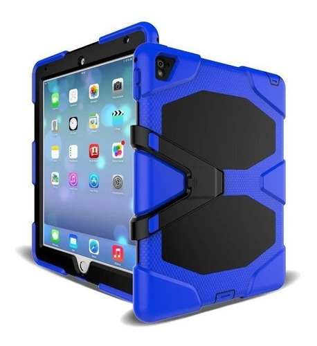 Funda Robot Uso Rudo Para iPad Air 1 Y 2 A1474 A1475 A1476 Y A1566 A1567 Color Azul
