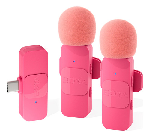 Microfone Lapela Boya By-v20 P/iPhone 15 E Android Rosa