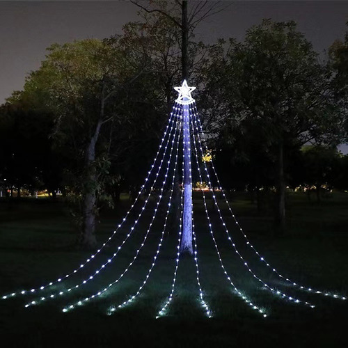 Luminaria Solar Tipo Estrella De 350 Led+8 Modos De Decoraci