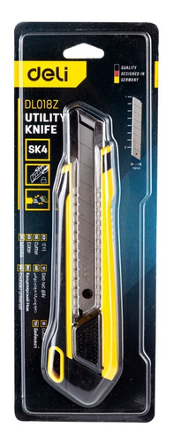 Cuchillo Cartonero Cutter Deli 18mm Sk4 Cómodo Y Resistente