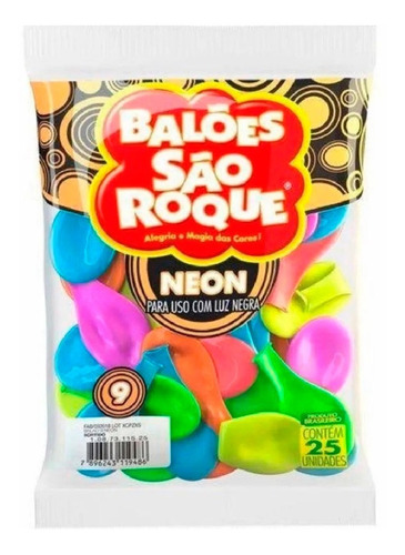 Balão Neon Nº 9 - Kit 25 Unidades