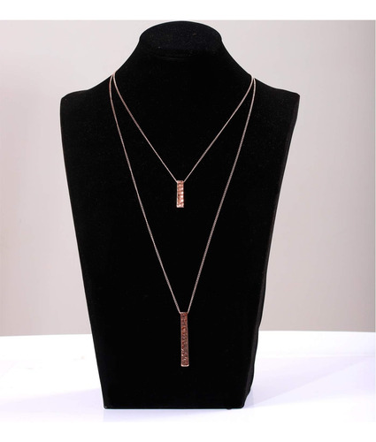 Collar Largo En Capas Para Mujer, Collar Con Colgante De Bar