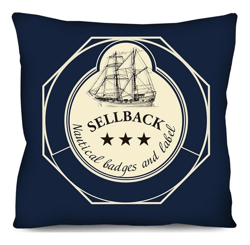 Imagem 5 de 8 de Kit 6 Capas De Almofada Náutica Marinheiro Azul 42cm