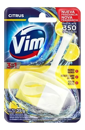 Canasta Sólida Para Inodoro Vim Citrus 4 En 1 X 35g X 12 Un.