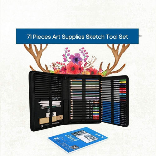 Imagen 9 de 9 de Kit De Lápices De Dibujo Y Boceto Con Accesorios 71 Pzs.