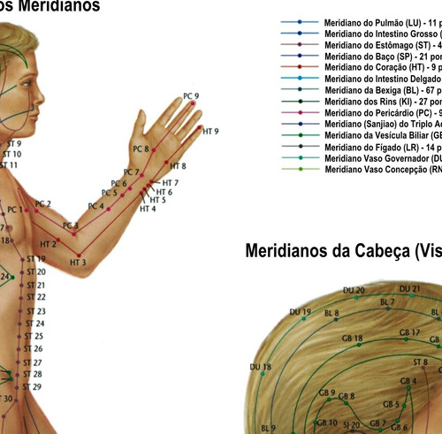 Poster Mapa Rotas Da Energia 65x100cm Pontos Meridianos