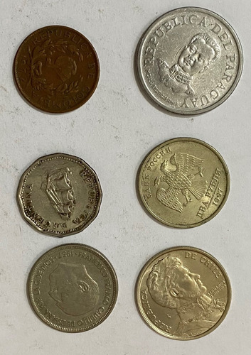 6 Monedas Argentina España Rusia Colombia Chile Parag 1m283