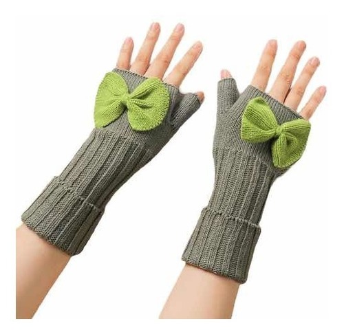 En Stock Abfa Shop Guantes Mitones Kawaii Lazo Gris Oscuro